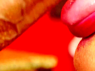 He Cums in My Mouth Twice - Nerdy Close up Blowjob