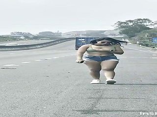 Latina Teen Lures Truck Drivers on the Highway