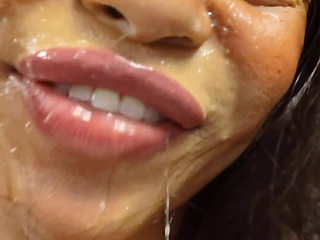 Cute Ebony Fuck Mout and Fuck Ass Glass Dildo