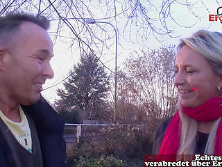 German blonde housewife approached on the street for sex