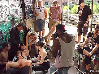 Steve Holmes, Mona Wales And Jolyne Joy - Two Berlin Freaks Get An Intense Public Shaming And Fucking