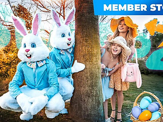 Easter Family Swap Taboo - Horny MILF Coco Lovelock & Aria Valencia Secret Doggystyle Fuck & Blowjobs