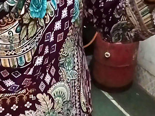 Drinking yellow milk to the neighbor