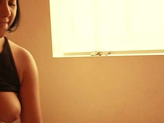 Lesbian Eve Angel licks big boobs