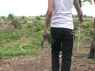 German outdoor BDSM slave girls