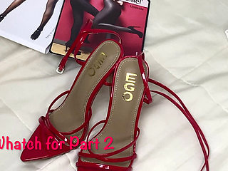 Mrs Mature Feet receives tights as a gift