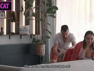 Stepmom Blows Stepson's Big Cock While Husband is Gone - Taboo Fuck in Bedroom