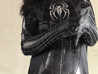 Sexy Girl Cosplay Black Spiderman Costum Get Fuck And Creampie