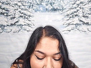 BBW Gives Deepthroat Blow Job & Strips for You