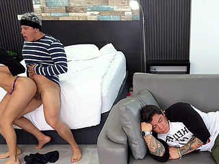 Busty Cheater! Lets her brother-in-law fuck her after she had sex with her boyfriend on the couch!