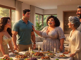 Steamy Weekend Surprise with Alluring Mature Aunt and Fiancee Loving Approval (AI generated)