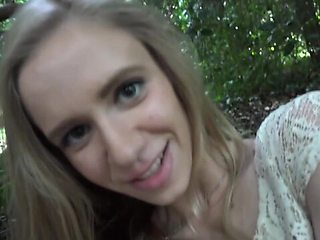 Outdoor intensive pound session with a long-legged Rachel James