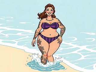 Ai Tattoo Art Curvy Bikini Women