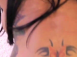 Pornstar Platinum Tattooed Angelina Valentine Rides Dildo in Lesbian Sex