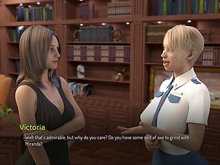 College girl gets tied up in a visual novel gameplay