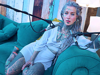 I talk about G - Grattitude- ASMR podcast SFW talking goth skinny girl dreadlocks tattoo model inked girl
