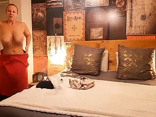 Amateur Blonde MILF Selena701 Footjob Fun in Tights