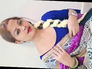 Beautiful Clear Face Desi Girl in Blue Blouse Hot Seductive Look