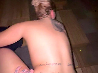 Public Sauna Thermal Baths Cinema Blowjob Doggy Taken From Behind Standing Hot Sweating Willing Couple Caught Alone