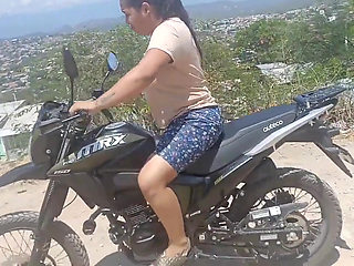 My Neighbor Fails to Ride the Motorcycle but She Doesn't Fail to Take My Cock Out of Her Pants!