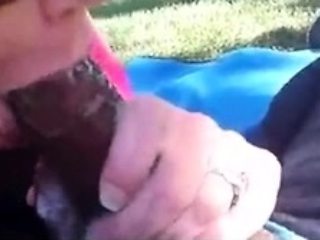 Big tit blonde gives blowjob to big cock