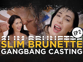 Slim Brunette Gangbang Casting
