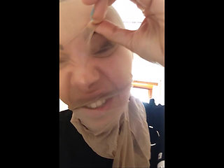With Stockings on My Face I Have a Very Pig Face and Nose
