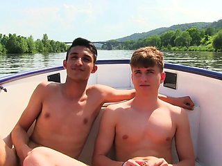 Horny Twinks Ride Thick Cocks in Outdoor POV Threesome