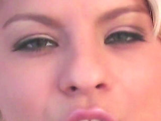 Busty Blonde MILF Masturbates Then Gives Sloppy BJ for Facial