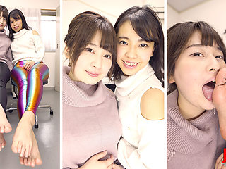 Grimy Feet, Black Dirt-crusted Toes: Maina Yuuri Worships Fuuka Nagano's Filthy Soles During an Office Leggings Try-on