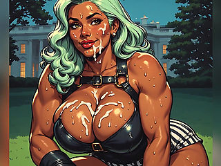 Big Tits Tanned Babes Covered in Cum Art