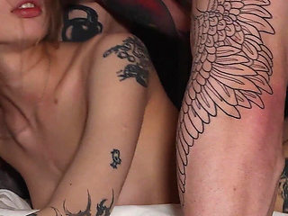 Cums and Trembling. a Skinny Blonde Received a Healthy Cock in Her Tight Pussy.