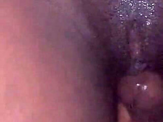 Hot Ebony Babe Front View Dick Rubbing Her Pussy Slow Motion