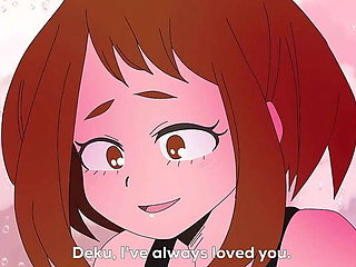 Uraraka confesses her love to Midoriya and gets hardcore anime sex