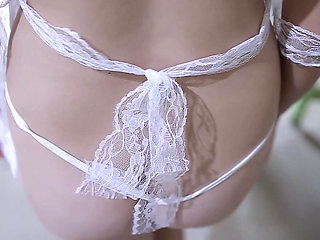 bokep indo terbaru Indonesian girl wearing white lingerie and satin panties masturbating