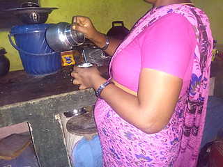 Indian Hot housewife romance hasband in Kitchen