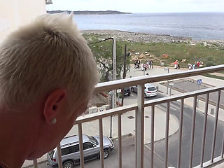 Brunette slut is pissing outdoors