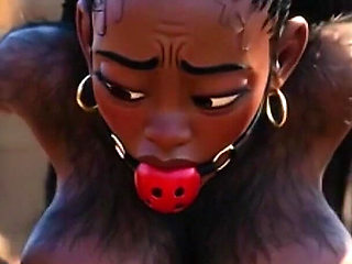 African Black Hairy Woman in Bondage - Waiting to Be Fucked by Tribe