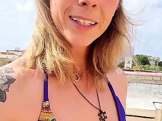 Solo masturbation of a beautiful amateur blonde