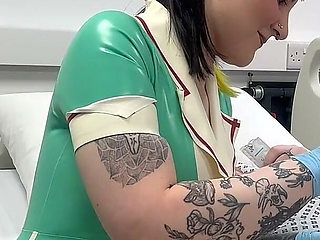 Nurse Ruby's Sounding Exam - Sizing up Her Patient's Tiny Urethra