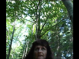 Dirty Brunette Fingers Her Pussy in a Park