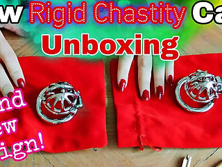 Amateur Couple Unboxing New Chastity Cage - Femdom Training for Beginner Slave