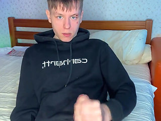 Bored in My Room so I Rubbed My Big Cock Until I Blew a Load