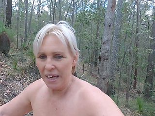 Amateur mature blonde fucks in public