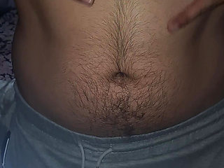 Hairy man, ready for bath