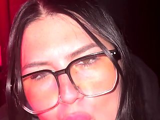 ShesNew Amateur brunette girlfriend POV blowjob handjob