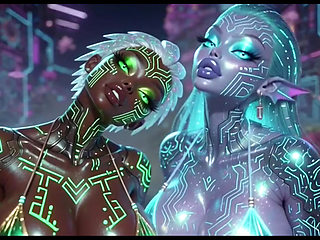 Beautiful Aliens Kiss on Nice Music, Ai Animation