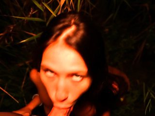 Horny girlfriend sucks me off in public