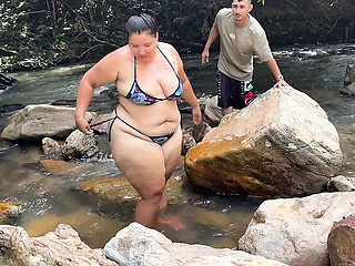 Lexly_16 Big Ass Latina Fucks on Beach - Public Risky Sex in River with Big Cock