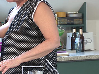 German Granny rides dick like a pro and gets facialized